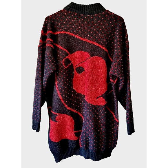 Vintage 80's Metallic Abstract Sparkly Oversized Tunic Sweater Women’s M / L - Picture 5 of 6